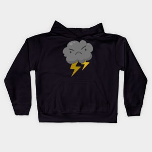 Angry Cloud With Lightning Thunderstorm Weather Kids Hoodie
